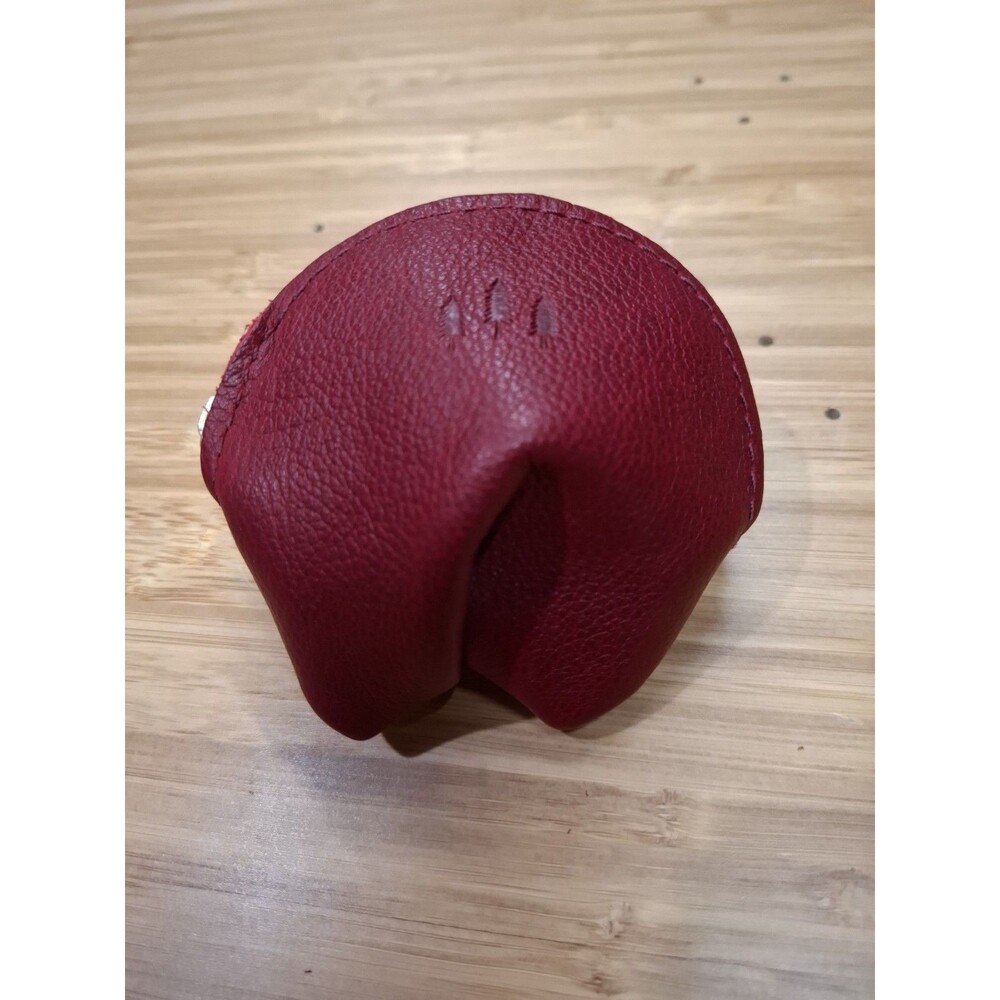 Portland Leather Goods Fortune Cookie Pouch Red Pebbled Leather Coin Purse PLG